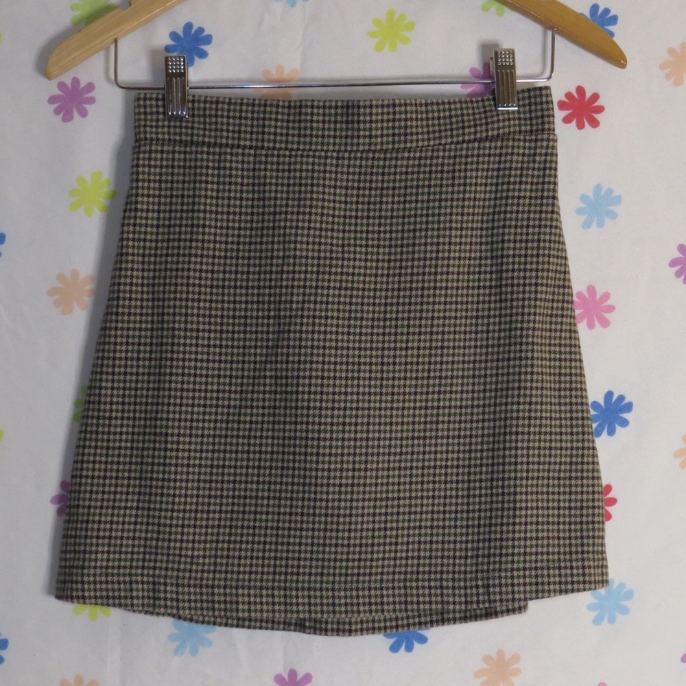 American Eagle Houndstooth Cinched Skirt